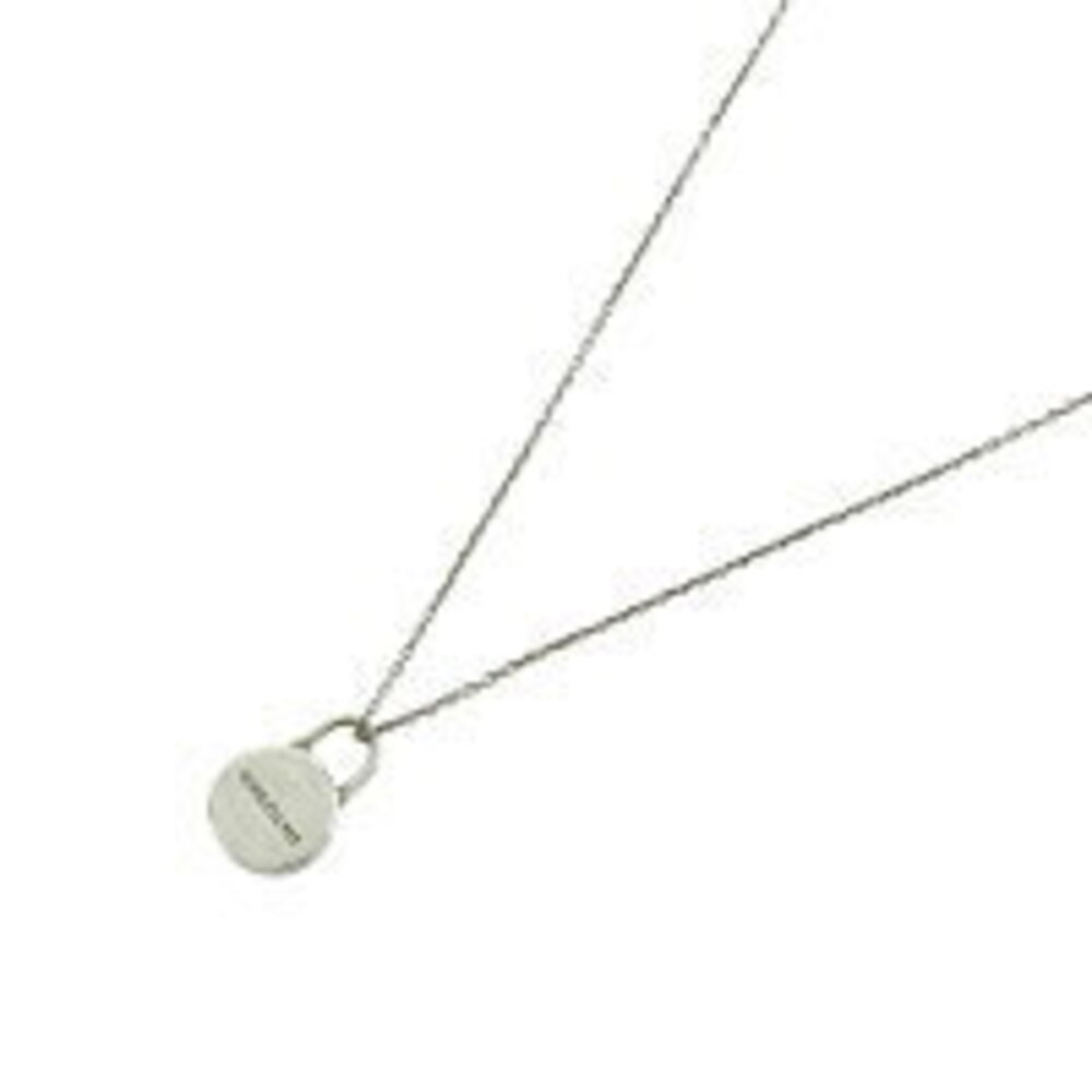 Tiffany Co Round Lock Necklace Silver Sterling Diamonds